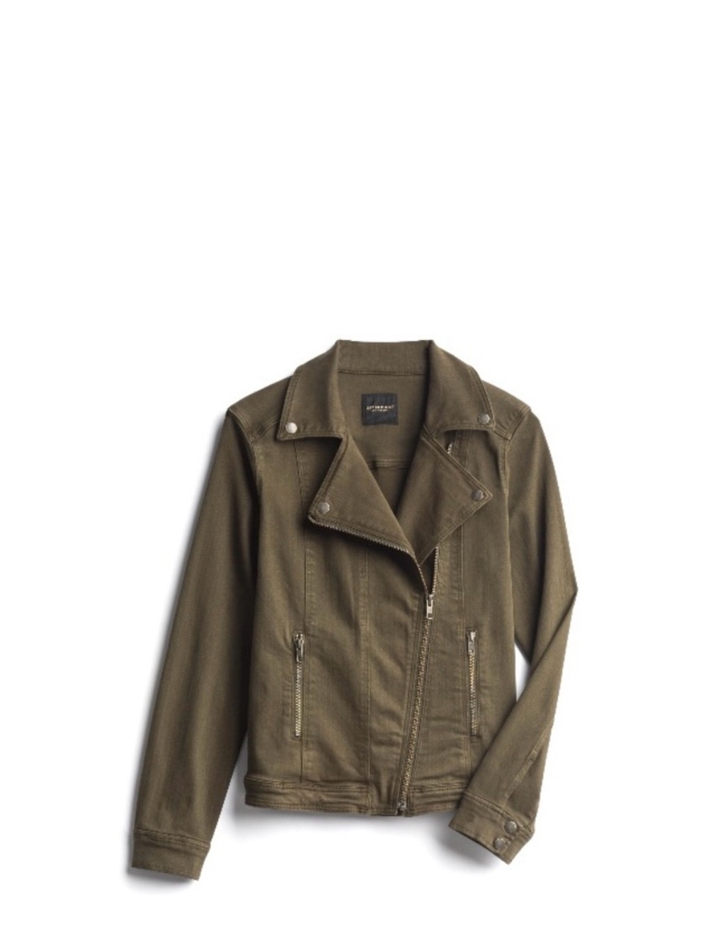 Like New Liverpool Los Angeles Olive Green Bradford Moto Denim Jacket Small